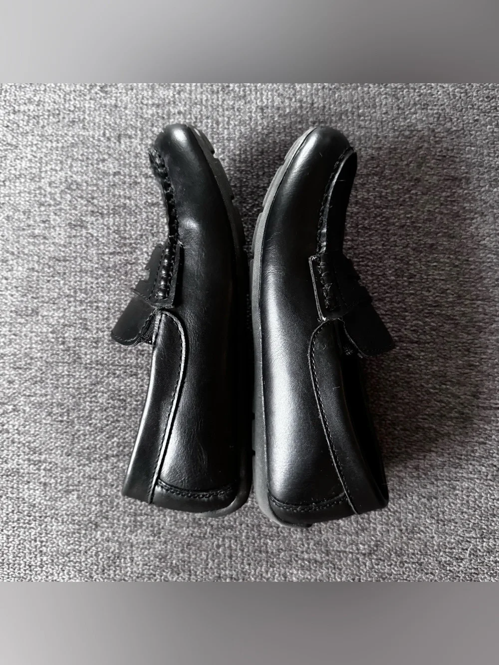 Nordstrom Rack Black Faux Leather Penny Loafers Dress Shoes Preppy Boys 13